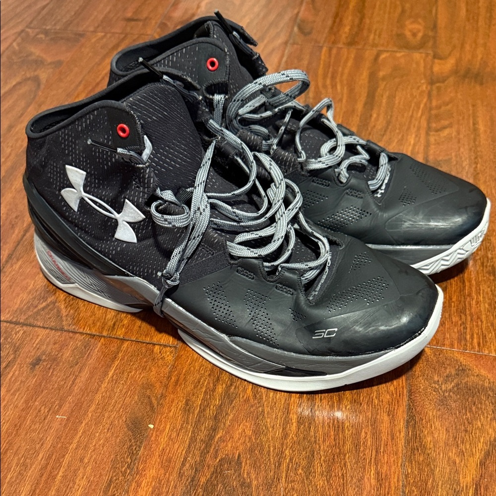 Under Armour Black and Gray Basketball Shoes